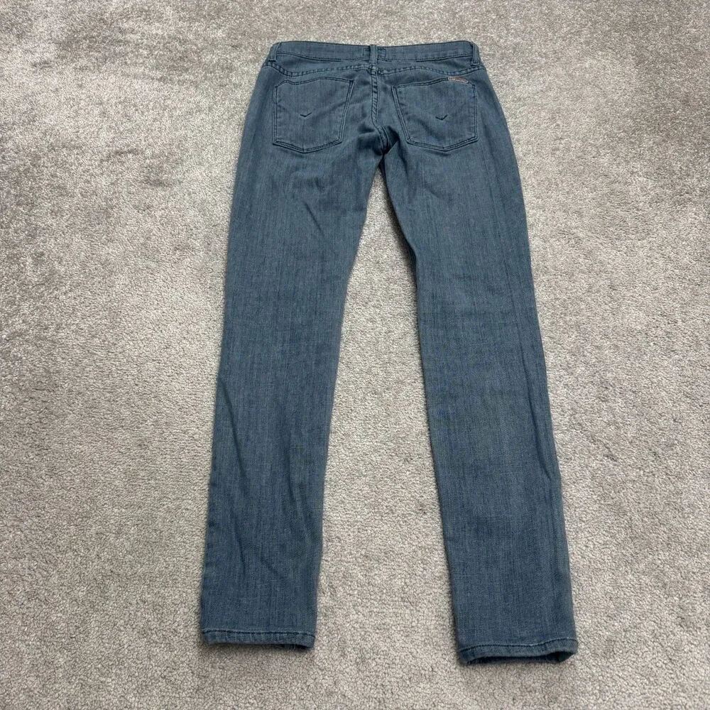 Hudson Low Rise Skinny Denim Jeans Womens 24 Blue Paint Splatter Stretch Casual